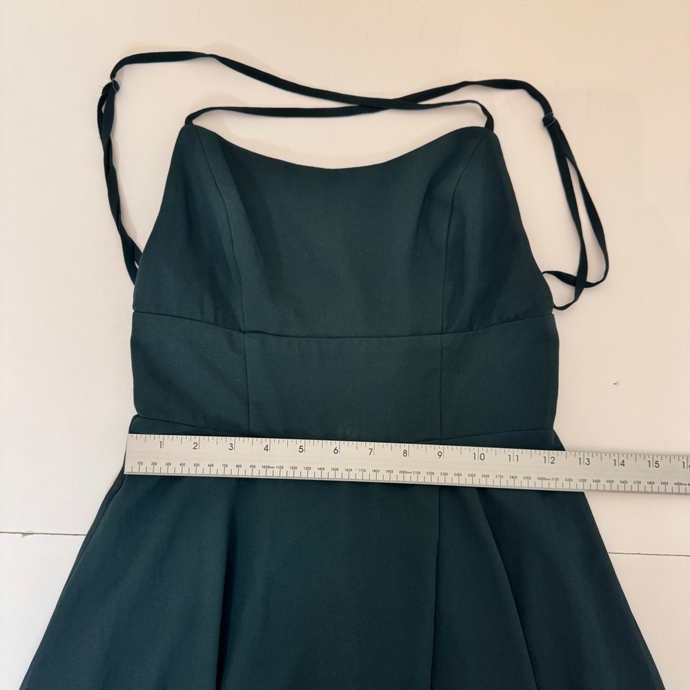 Lulus Letter of Love Mini Dress Emerald Green Backless Skater Slit Chiffon Sz XS - Picture 10 of 16